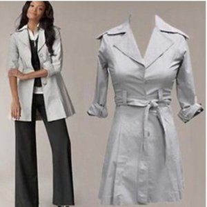 🤍CABI🤍PLEATED BELTED GRAY TRENCH COAT🤍